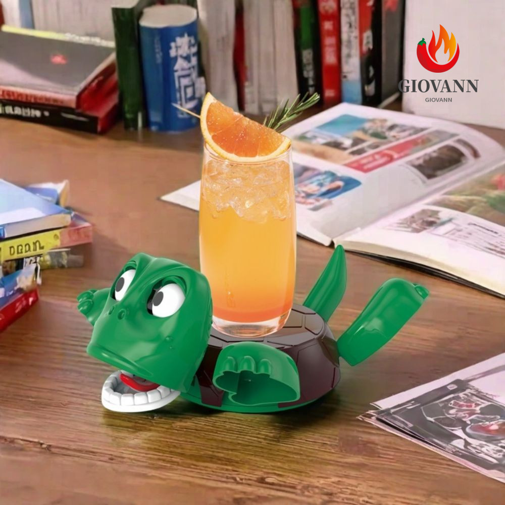 GIOVANNI Panicked Turtle Coaster, Crossed Legs & Staring Eyes Press Type Turtle Cup Pad Quirk Toys, 