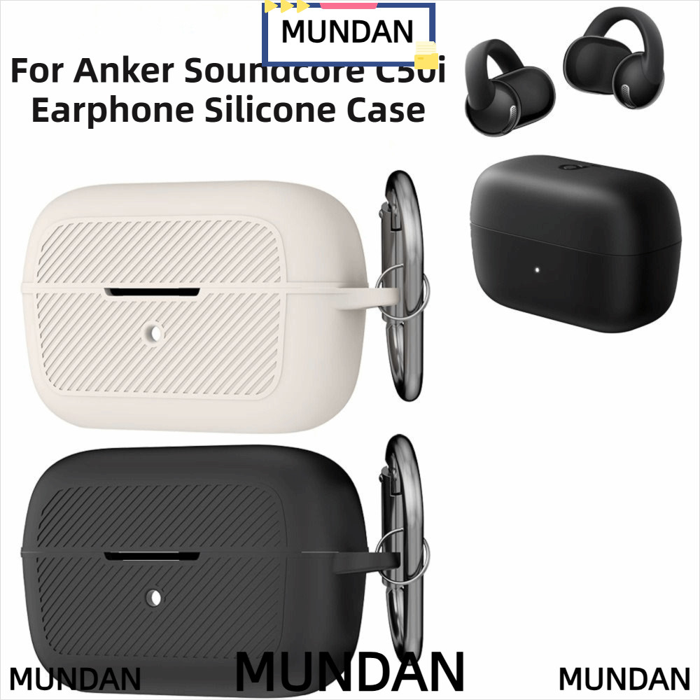 MUNDAN ฝาครอบหูฟังบลูทูธ,พร้อมCarabiner หูฟังกันฝุ่น,ซิลิโคนกันกระแทกหูฟังสีสันสดใสอุปกรณ์เสริมสําหรับ Anker Soundcore C50i