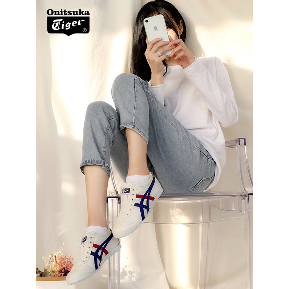 Tiger Tiger Tiger รองเท้า Onitsuka Tiger รองเท้าผู้ชายรองเท้าผู้หญิง One-Foot สวมใส่รองเท้าขี้เกียจร