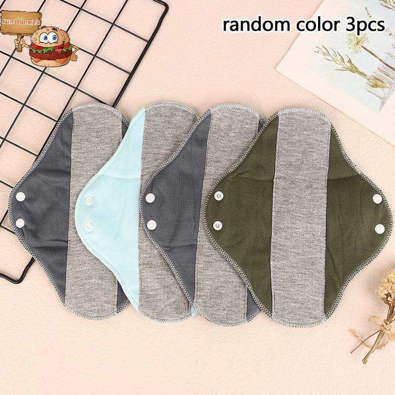 Sun 4 ชิ้นนํากลับมาใช้ใหม่ประจําเดือนสําหรับปะเก็นรายเดือนกางเกงผู้หญิงล้างทําความสะอาดได้ผ้าอนามัยส