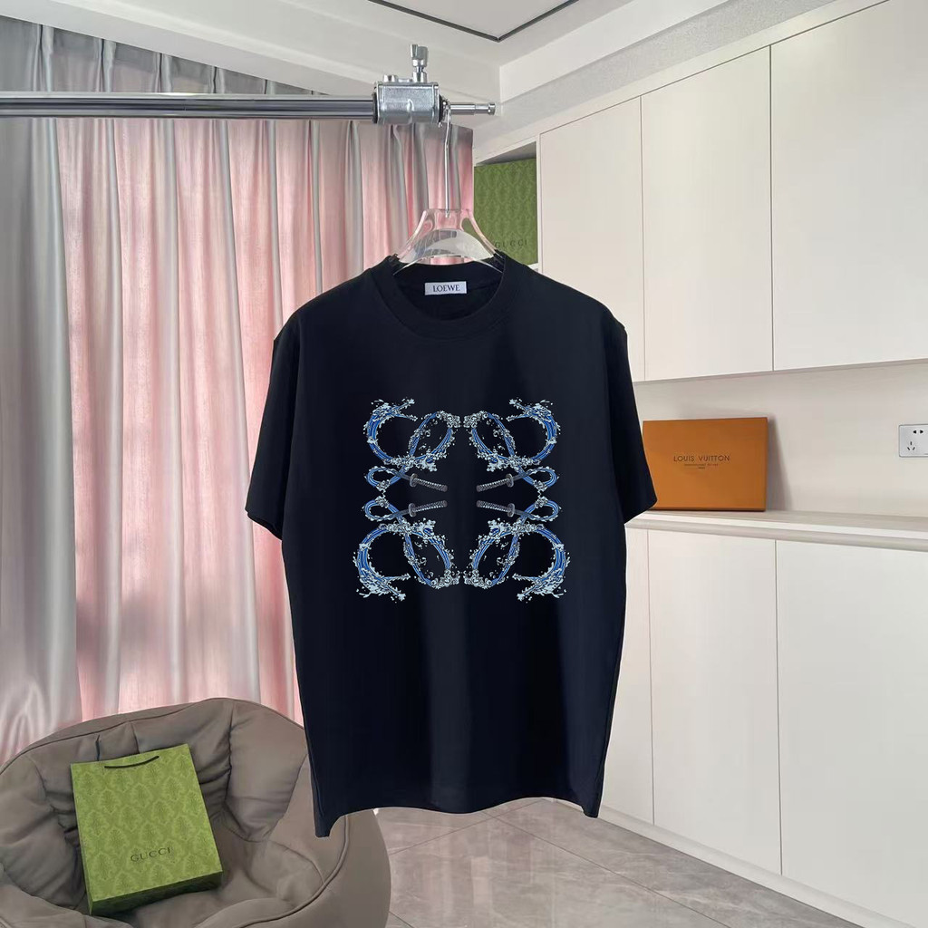 เสื้อยืดผู้ชายและผู้หญิง ทรงรอบคอดีไซน์แขนสั้น สไตล์ STREET WEAR ลายอักษรสากล อินเทรนด์แบบอเมริกัน ข