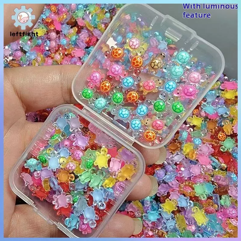 100 ชิ้นเรืองแสงใน Dark เรซิ่นเต่า Figurines/น่ารัก Miniatures สําหรับ Fairy Garden Micro ภูมิทัศน์, ตุ๊กตาตกแต่งงานฝีมือ