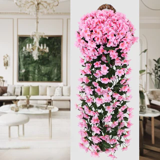 เถากุหลาบประดิษฐ์ พวงกุหลาบประดิษฐ์ 90cm ใบไม้ปลอม （ไม่มีกระถางดอกไม้） ต้นไม้ติดผนัง ตกแต่งสวน