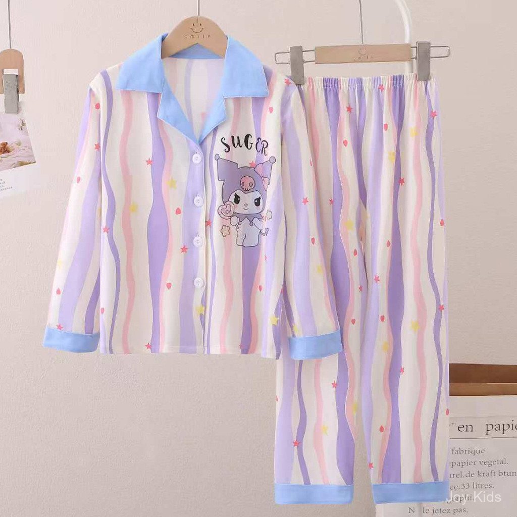 ✨JoyKids✨ ชุดนอนเด็กคอพับแขนยาวคาร์ดิแกนสำหรับเด็กชายหญิงลายการ์ตูนน่ารักเด็กโตวัยรุ่นชุดในบ้านใหม่ล่าสุด⚠️ สินค้าทุกรายการที่ออกจากร้านจะถูกบันทึกวิดีโอขณะแพ็คและส่งมอบให้กับบริษัทขนส่งค่ะ ⚠️