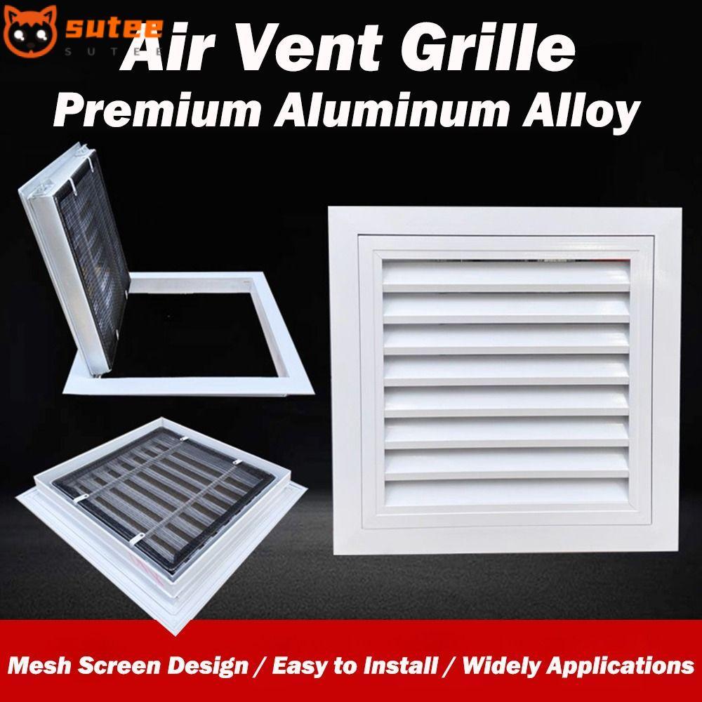 SUTEE Gable Vent, สีขาวสแควร์ Air Vent Grille, อลูมิเนียมอัลลอยด์ตาข่าย Gable Wall Shed Vent Attics
