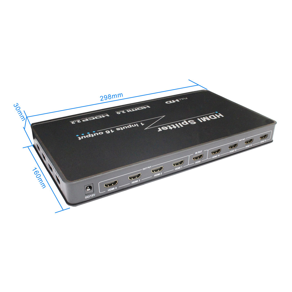 ใหม่ 100% ยี่ห้อใหม่ Original OEM 16 พอร์ต hdmi Splitter 1 อินพุต 16 เอาต์พุต 4k hdmi Splitter สําหร