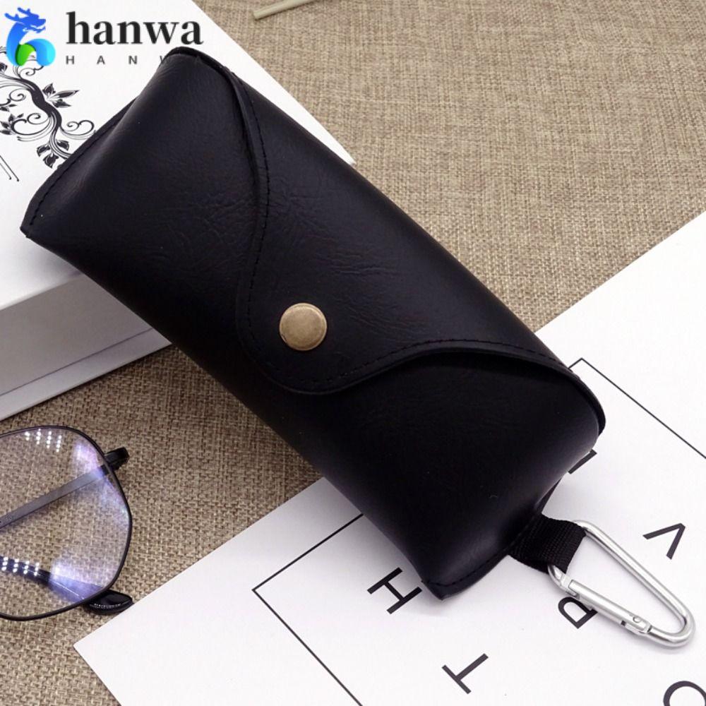 HANWA กระเป๋านุ่มสำหรับแว่นตา ดีไซน์หัวเข็มขัดโลหะ .material PU Leather