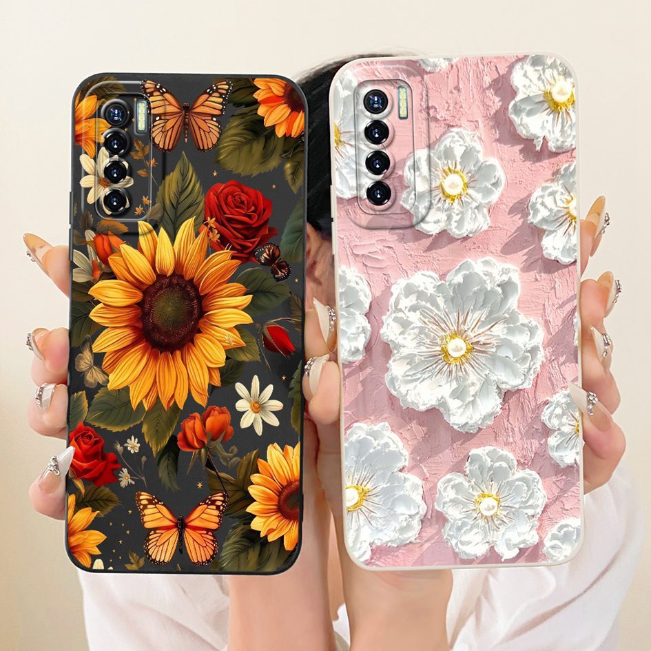 กล้องสําหรับ Tecno Camon 17 Pro กรณี CG8 CG8h ยอดนิยม Daisy Sunflower Soft ซิลิโคนสําหรับ Tecno Camo