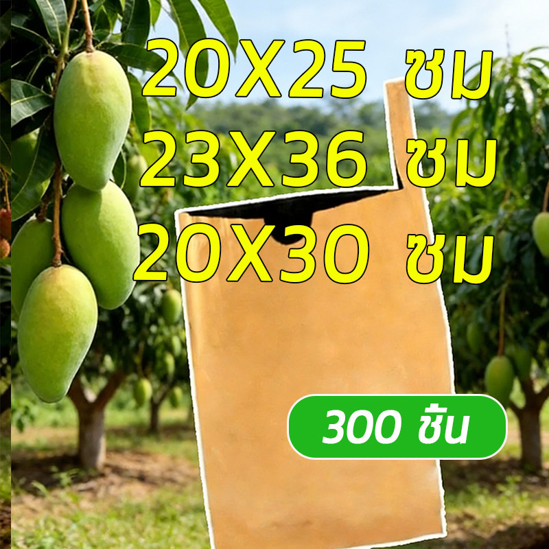 ถุงห่อฝรั่ง คาร์บอนขนาด ถุงห่อผลไม้ 100 ใบ ถุงห่อมะม่วงชุนฟงแพค 2 ชั้น กันน้ำ กันแมลงและนก แข็งแรงทนทาน