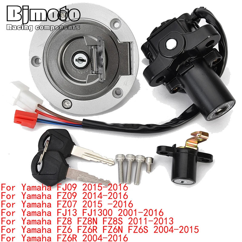 BM FJ FZ 09 13 1300 การใช้แก๊สสวิทช์จุดระเบิดล็อคที่นั่งพร้อมชุดกุญแจสําหรับ Yamaha FJ09 FZ09 FJ-09 