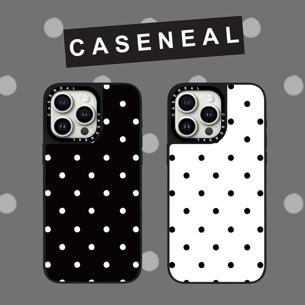 CASENEAL Graffiti จุดสีขาวเคสโทรศัพท์สําหรับiPhone 17 Pro Max 16 ProMax 15Pro 14 Plus 13 12 11 โทรศัพท์กันกระแทกขอบนุ่มฮาร์ดป้องกันกรณี