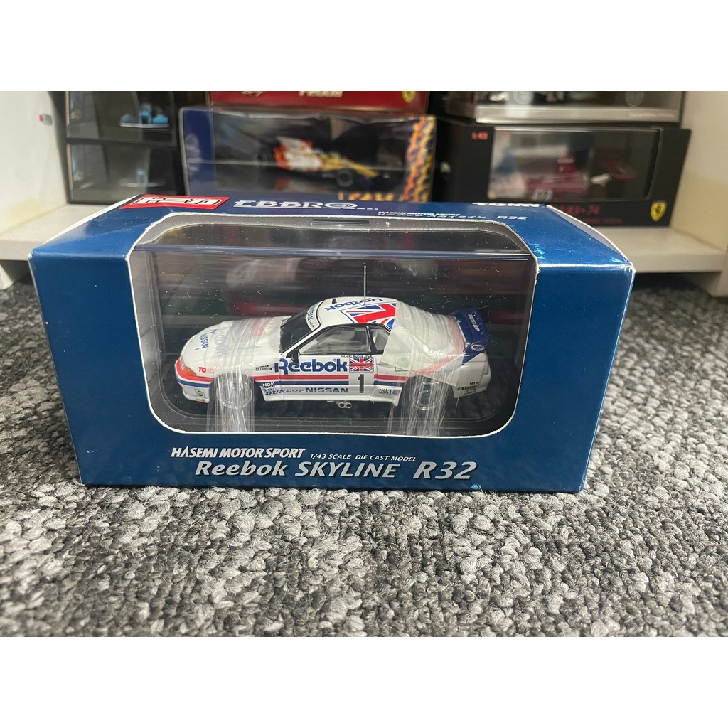 Domeka TOMY x EBBRO Co-Branded HASEMI MOTOR SPORT REEBOK SKYLINE R30 No. 1รถแชมป์1: 43รถกล่องใหม่ใหม