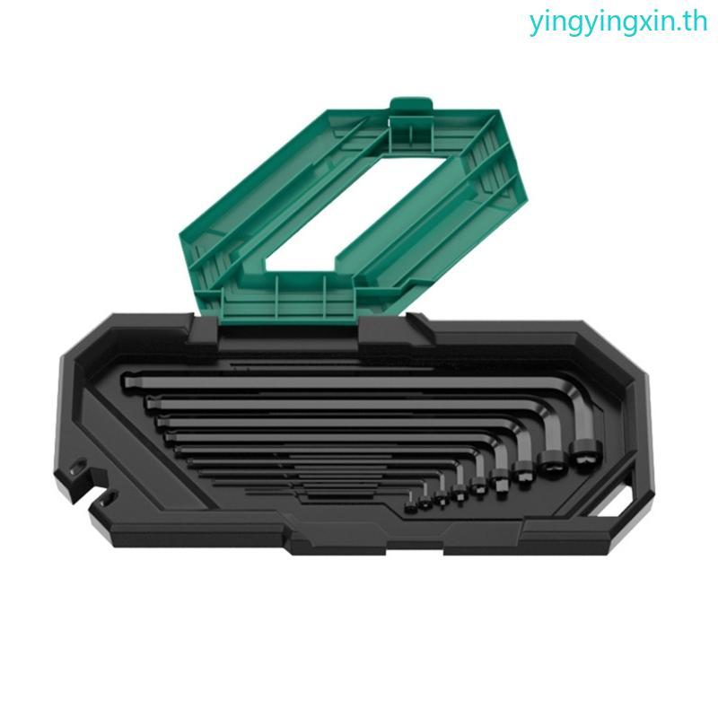 YIN 9 ชิ้น L ประแจรูปตัว L ประเภททนต่อการกัดกร่อนสําหรับช่างมืออาชีพ