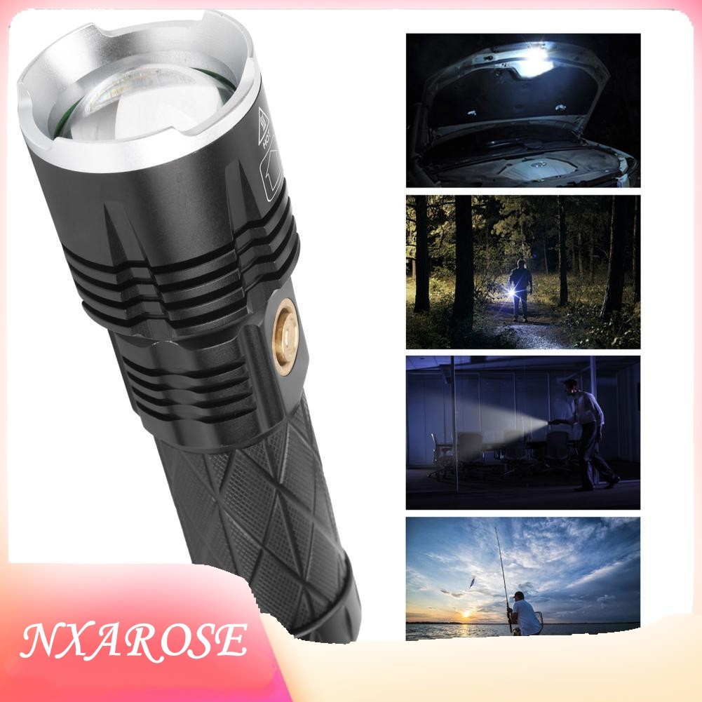 Nxarose XHP90 TypeC ไฟฉายแบบชาร์จไฟได้หรี่แสงได้โคมไฟมือมัลติฟังก์ชั่นไฟฉาย