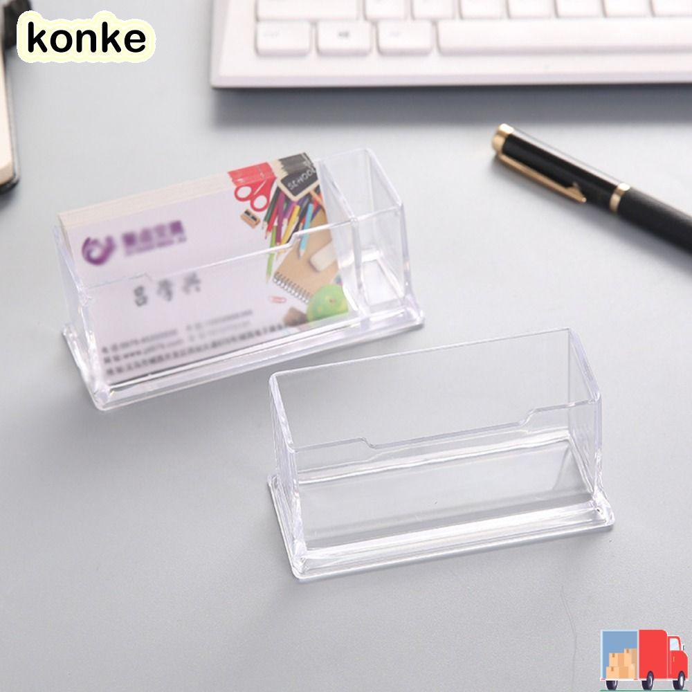 KONKE Business Card , Transparent Location Card Organizer Desktop Shelf Box, Durable Acrylic Creativ