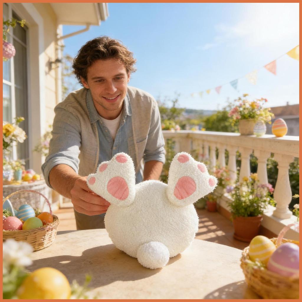 Easter Bunnyโยนหมอนตกแต่งกระต่ายรูปเบาะ Easter Bunny Decor สําหรับโรงเรียนสํานักงานห้องนอน Living ly