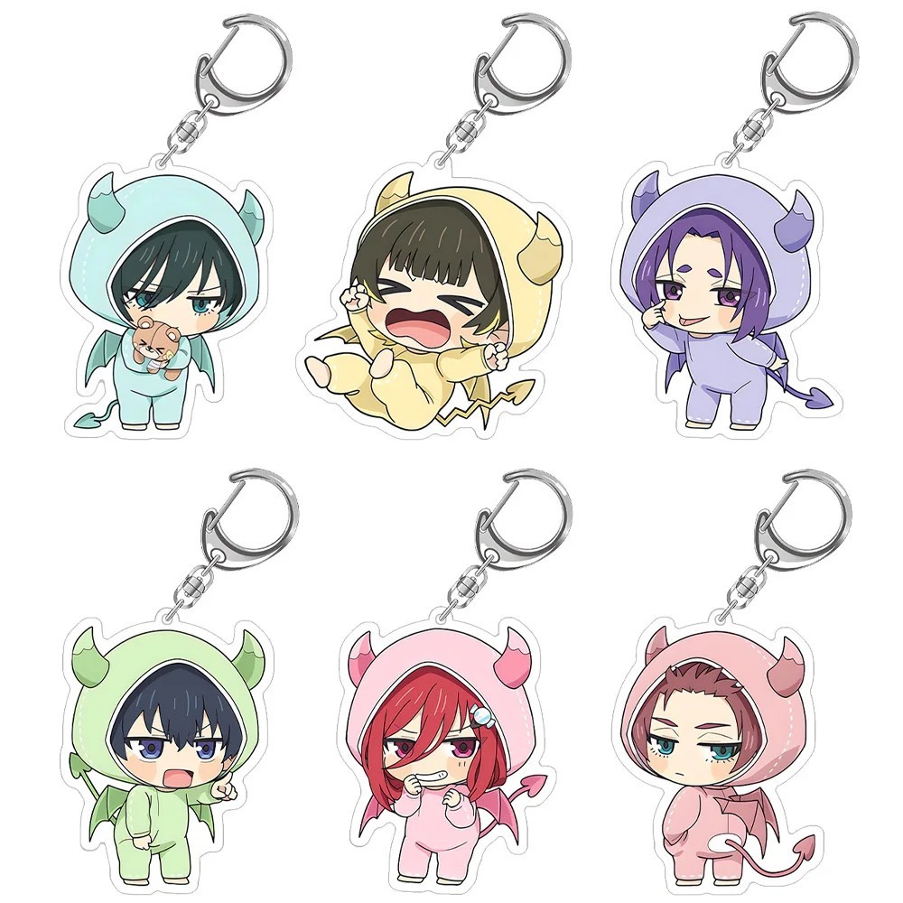 Blue Lock Chibi พวงกุญแจอะคริลิค Anime Itoshi Rin Sae Shidou Ryusei Oliver Aik Angel Devil รุ่นตกแต่