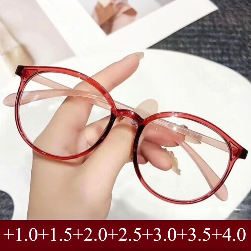 แว่นอ่านหนังสือทรงรี น้ำหนักเบา ยืดหยุ่น และมีสไตล์ ออกแบบมาเพื่อลดอาการเมื่อยล้า เลนส์ใส ค่าสายตาF048