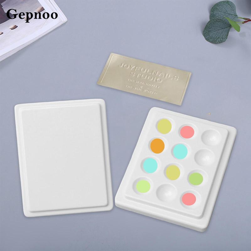 [Gepnoo] Palette Mixing Studio Paint Meeden เซรามิคขนาดใหญ่อะคริลิคสี่เหลี่ยมผืนผ้าศิลปิน