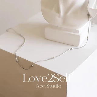 Love2selfX138 สตรี Minimalist Beaded Snake Chain Necklace | Hypoallergenic Stainless Steel NonTarnish กันน้ํา | 45+5 ซม. Layering Daily Choker