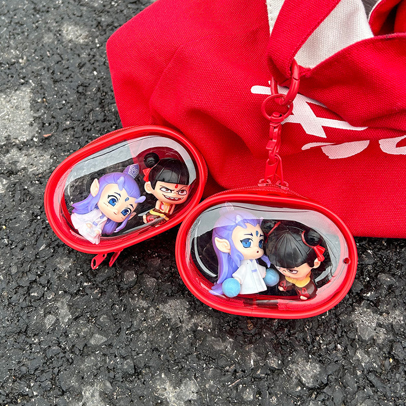 Nezha Multi-Purpose Walking Doll Bag High-Transparency PVC Pop Mart Display Slip-On Baby Outing Figu
