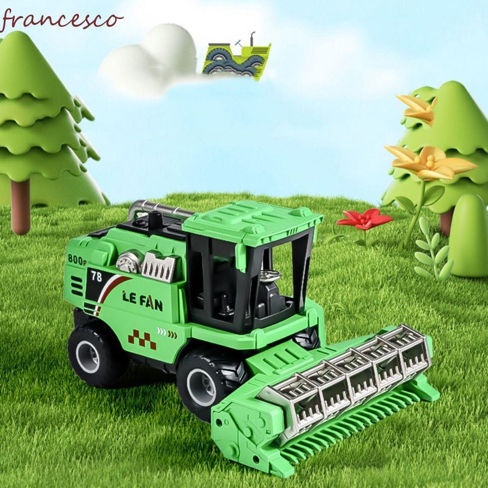FRANCESCO Kids Farmer Cart Toy, Tractor Toy Crane Simulation Farm Harvester Toy, Funny Dump Truck Ha
