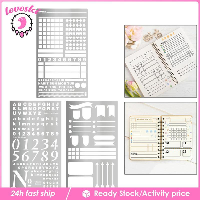 [Lovoski] Metal Journal Stencil Journal Supplies Drawing Stencil Template สําหรับ Journaling