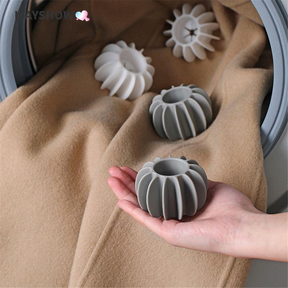 IFAYSHOW ลูกซักผ้า 2 ชิ้นป้องกันลม Home & Living Drying อุปกรณ์ซักผ้าสําหรับซักผ้า|น้ํายาปรับผ้านุ่มขจัดสิ่งปนเปื้อนแบบใช้ซ้ําได้