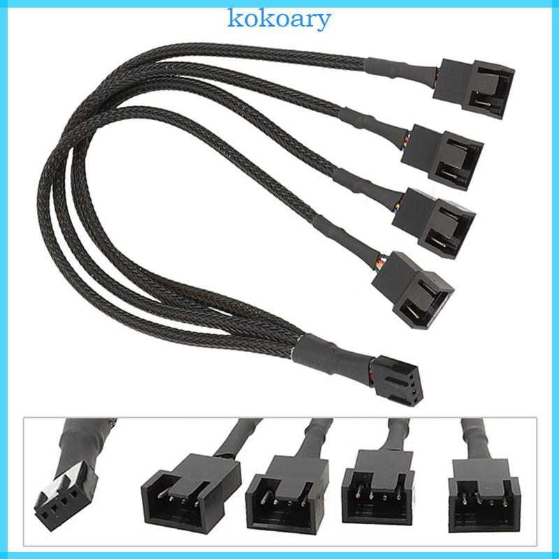 KOK 3 4 Way 4 Pin PWM พัดลม Splitter สาย PWM พัดลมสายต่อสําหรับคอมพิวเตอร์ 4Pin พัดลมสาย PC พัดลมสาย