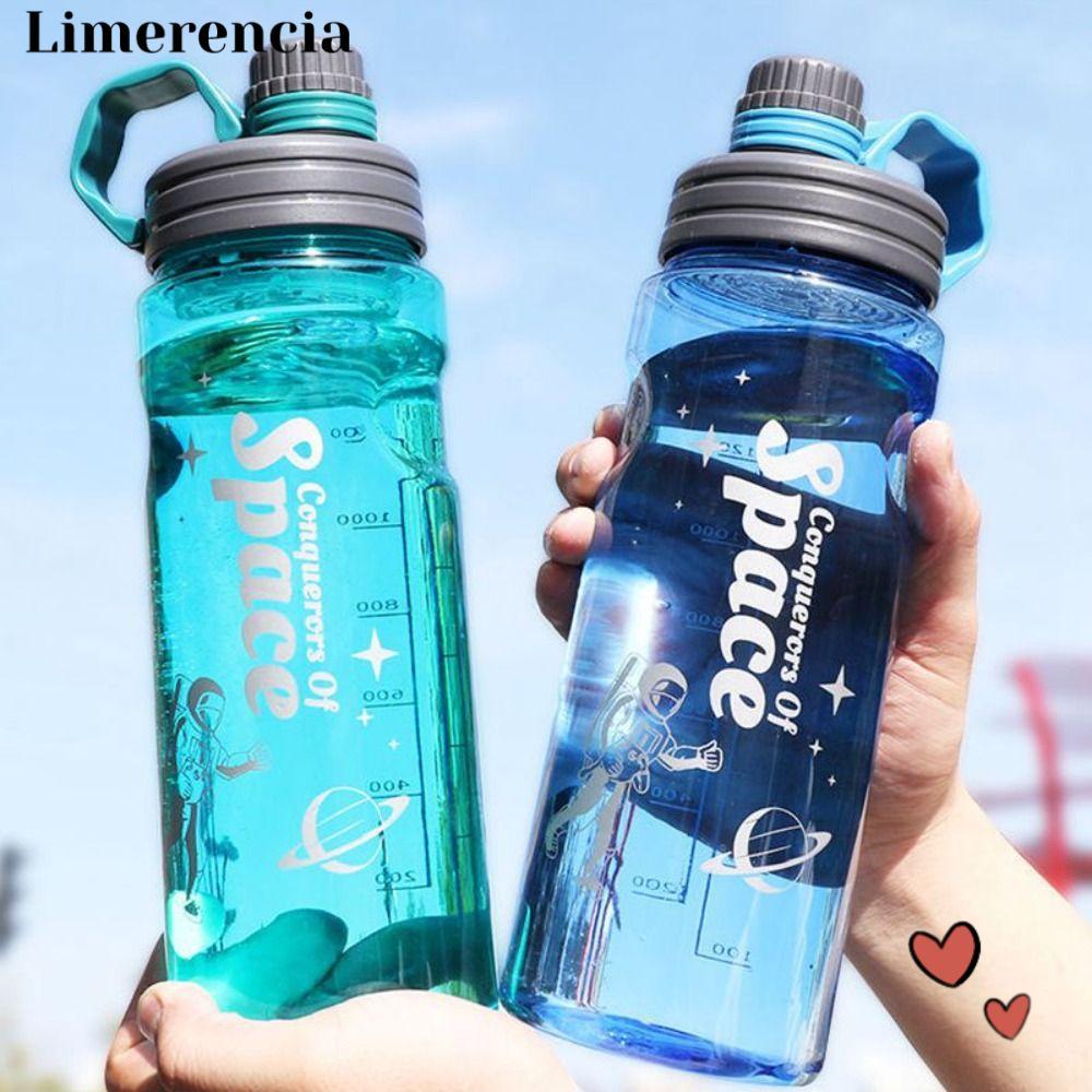 ขวดน้ํา LIMERENCIA พร้อมที่จับขวดกีฬาพลาสติก 1100ml/1500ml/2000ml/3000ml -ถ้วยน้ําพกพาป้องกัน
