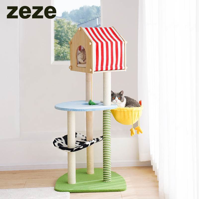 Zeze Farm Cat Climbing Frame Cat Litter Cat Tree Integrated Large Cat Frame Scratching Board Not Occ