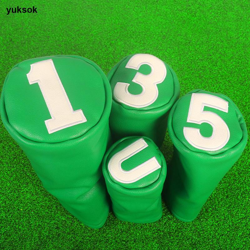 Yuksok Golf Club Cover Headcover หนัง PU คอยาวกํามะหยี่ซับสําหรับ Woods Fairway Driver Protection Golf Practice อุปกรณ์เสริม — صورة 5