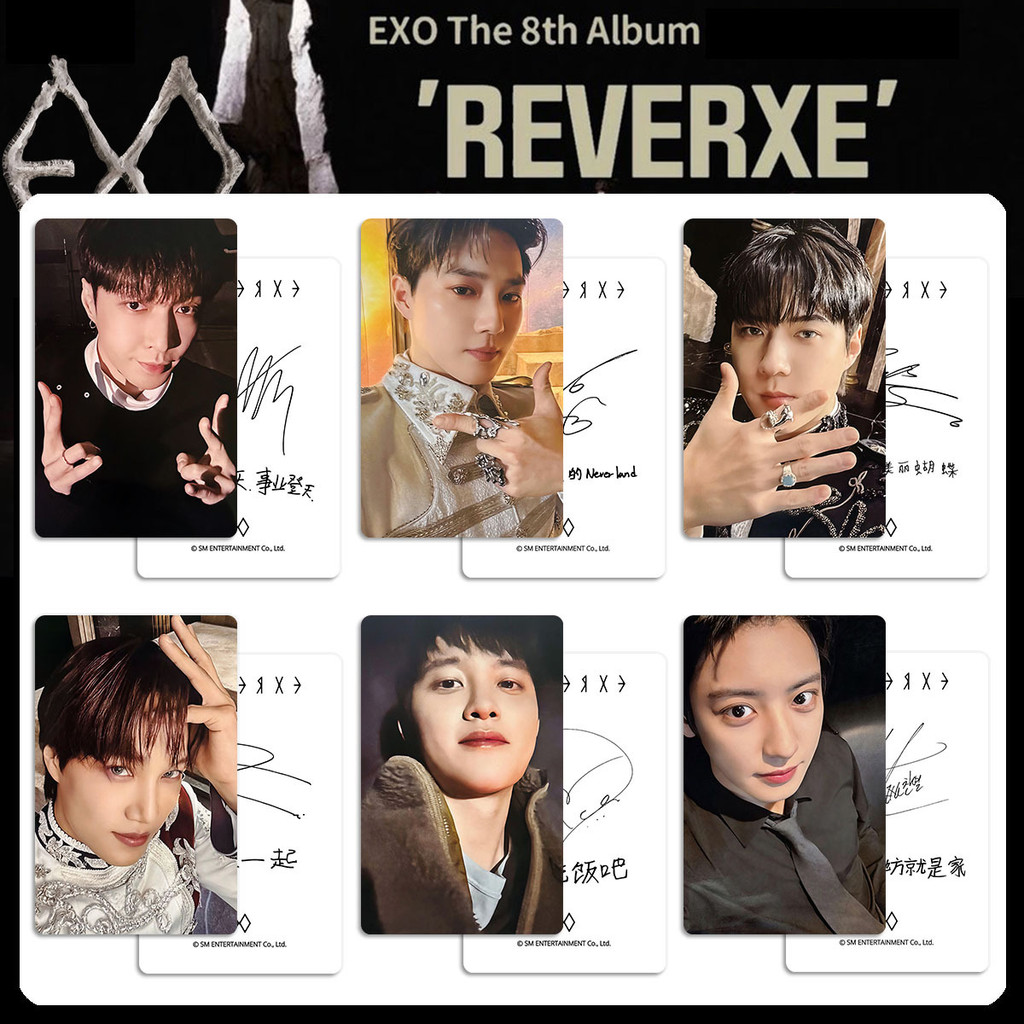 4-9 ชิ้น EXO REVERXE Photocards Oh Se Hun Chanyeol LAY UPSIDE DOWN KAI Wait On Me Solo อัลบั้มการ์ด 