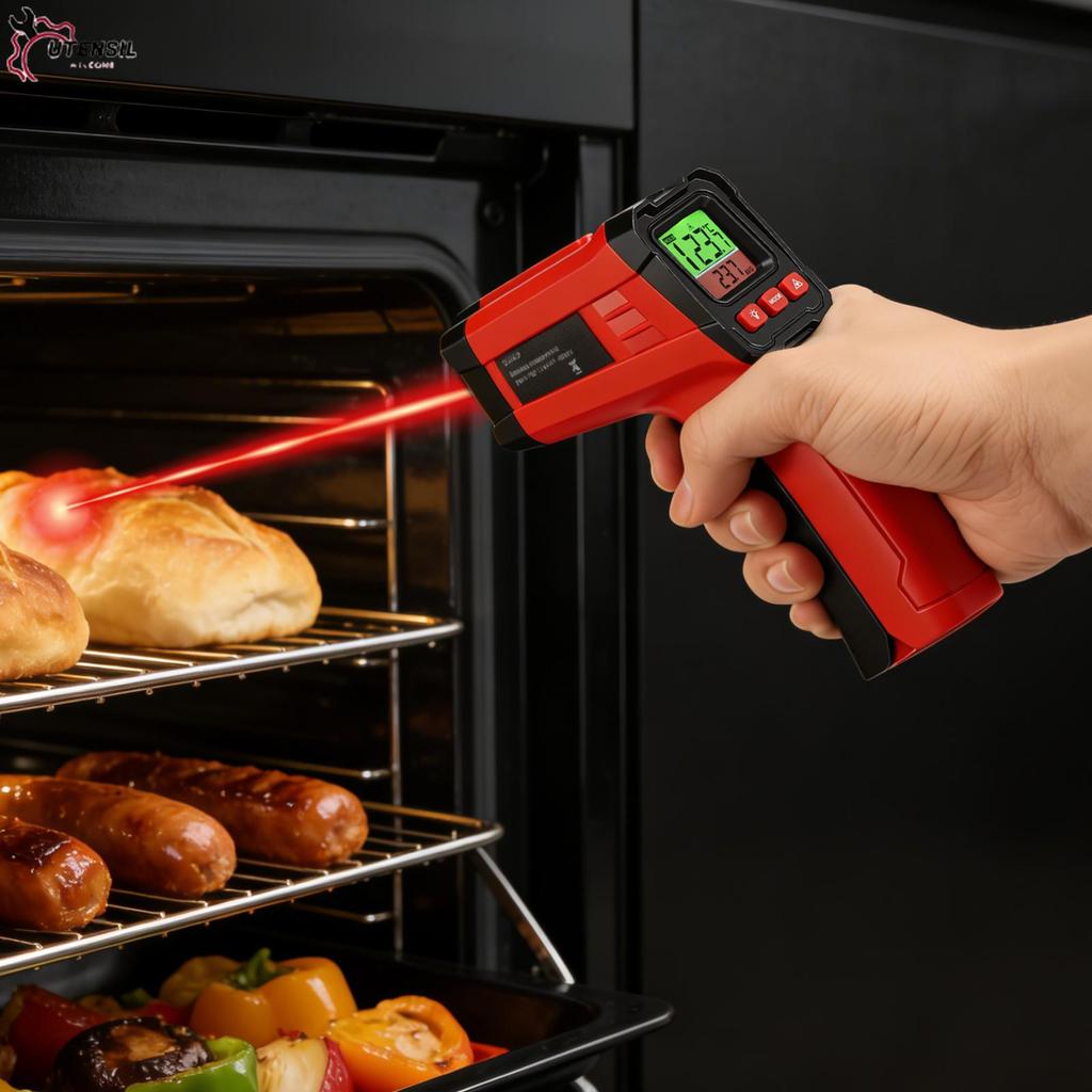 ปลอดภัยเครื่องวัดอุณหภูมิอินฟราเรดความแม่นยําสูงทําอาหารเครื่องวัดอุณหภูมิอินฟราเรดสําหรับบ้านซ่อมรถ