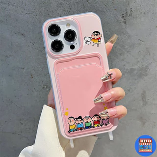 ส่งในพื้นที่ เคสสำหรับไอโฟน16 คู่ชินจานNe เคสช่องใส่การ์ดสายข้อมือ For iPhone17 16 11 12 13PROMAX 14 15PLUS 7/8 SE2 XSXR