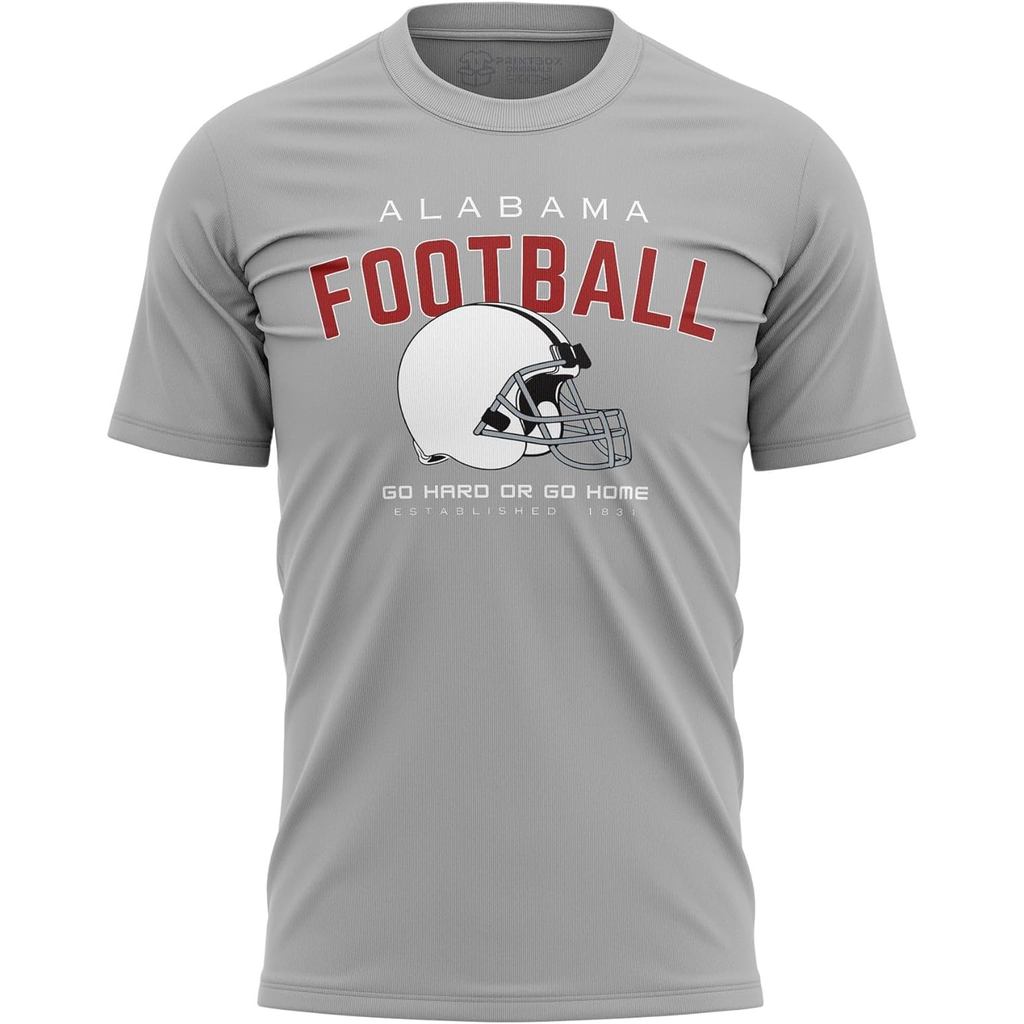 เสื้อยืดฟุตบอล Printbox Originals Alabama สำหรับผู้ชาย แขนสั้น Go Hard or Go Home Alabama Gameday Te