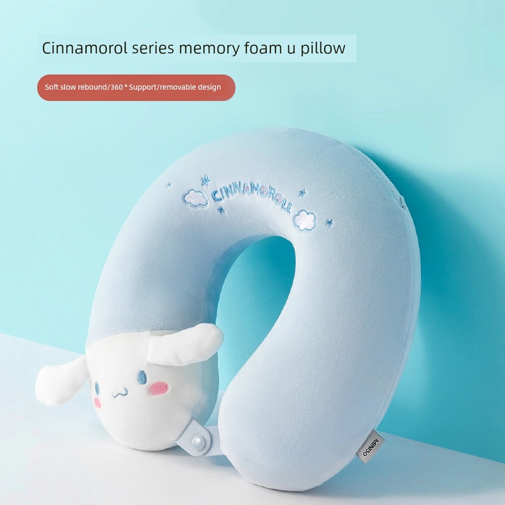 หมอนนวดคอ หมอนรองคอ MINISO MINISO หมอนรูปตัว U Sanrio Memory Foam หมอนรูปตัวยู หมอนรองคอพกพาสําหรับเ