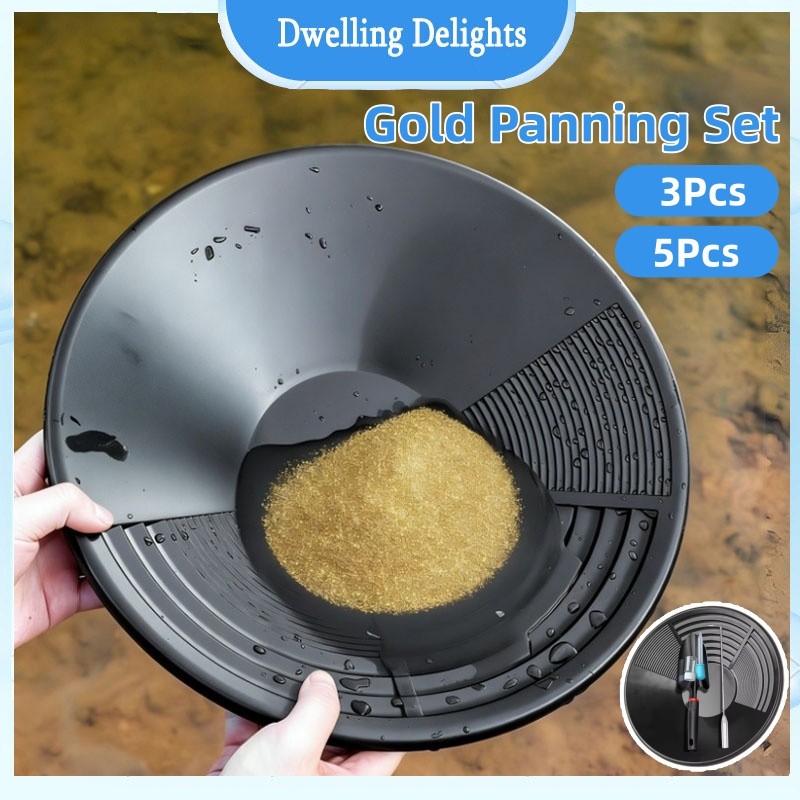 Gold Panning Pan Set Prospecting Pan Wash Gold Panning Equipme Mine Sand Gold Filtrate Tool