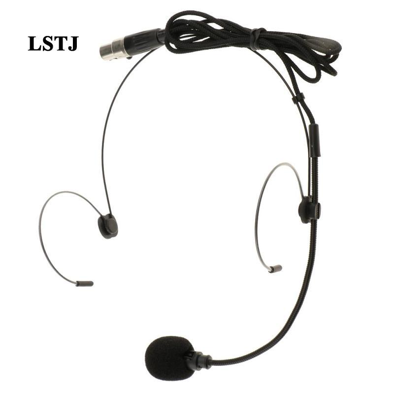 [Lstjj] Skin 3Pin Xlr 3.5mm Telescopic & Folding Double Earhook Headset Microphone