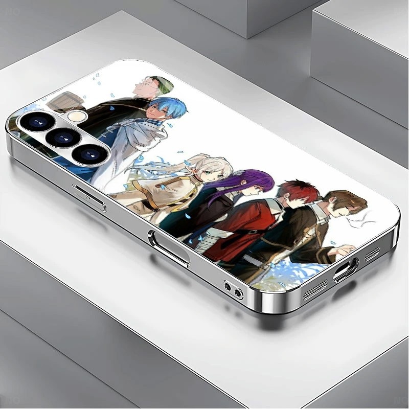 Frieren art 08 หรูหราชุบกรอบเคสโทรศัพท์สําหรับ Samsung Galaxy S22 S23 S24 S25 Ultra A22 A23 A25 A33 