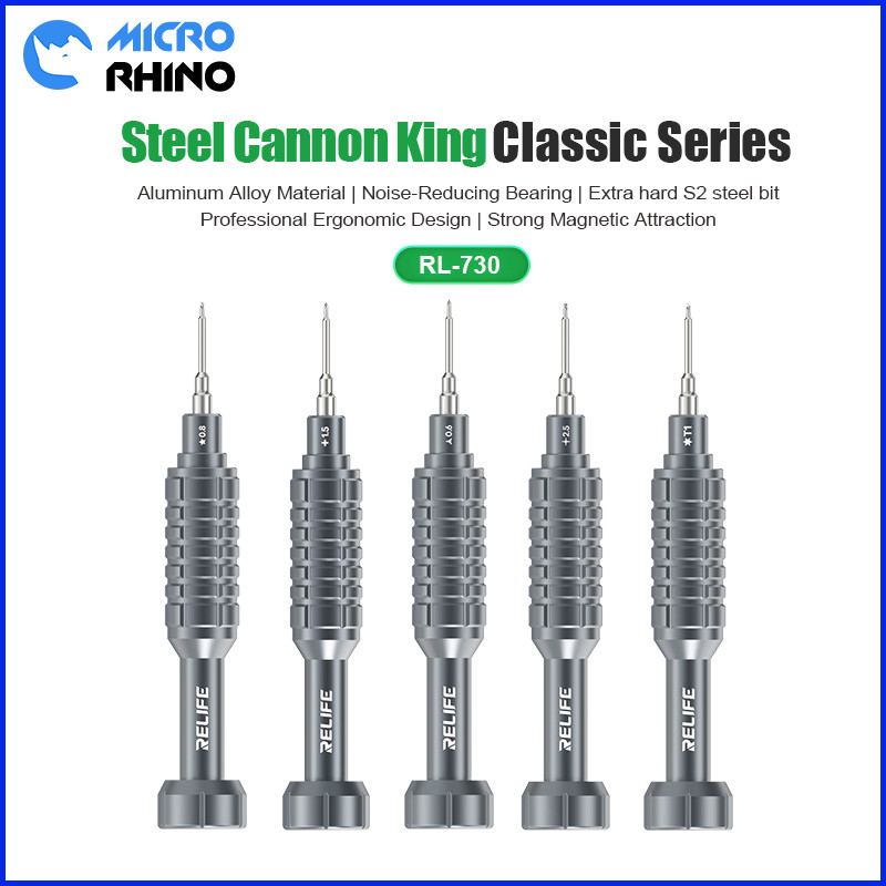 RELIFE RL-730 Steel Cannon King ไขควงคลาสสิก Y0.6/0.8/+1.5/+2.5/T1 รองรับ iP17 โทรศัพท์มือถือแท็บเล็ตคอมพิวเตอร์ถอดแยกชิ้นส่วน