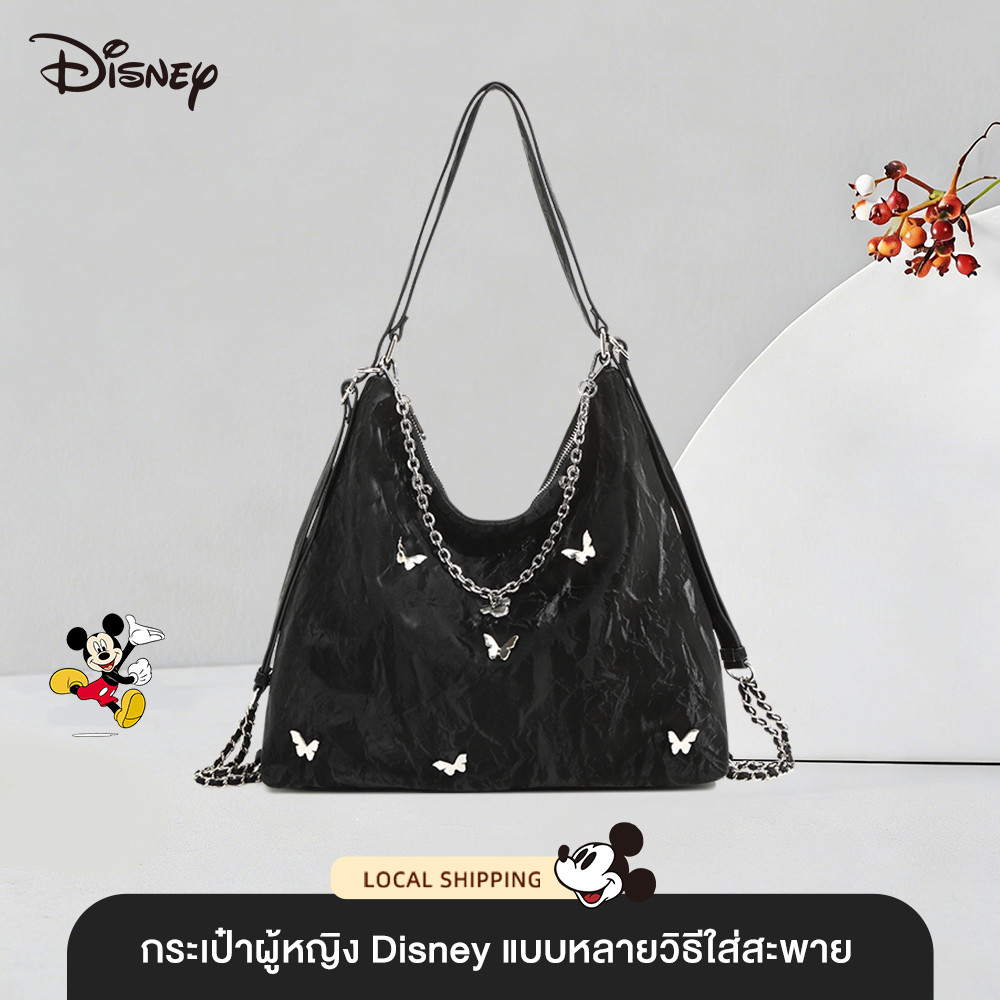 กระเป๋าผู้หญิงดิสนีย์แท้ แบบเป้Convertible ปรับเปลี่ยนเป็นกระเป๋าสะพายไหล่หรือถือ ขนาดใหญ่ สีดำ/เทา สำหรับใส่ไปทำงานหรือเดินทางในวันหยุด