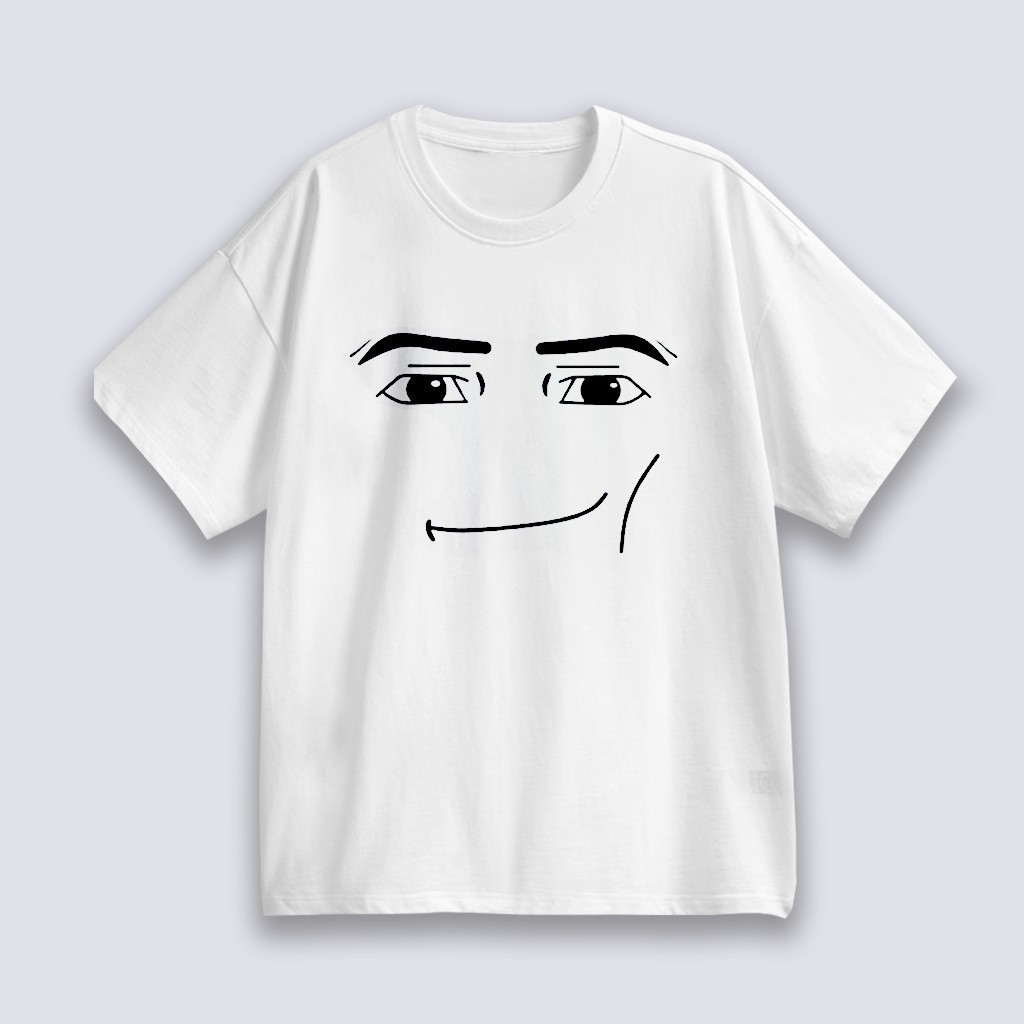 จัดส่งตลอด 24 ชั่วโมง Fanfei ใหม่Unisex Roblox Man Faceเกมพิมพ์ผู้ชายเสื้อยืด,เสื้อยืดUnisex