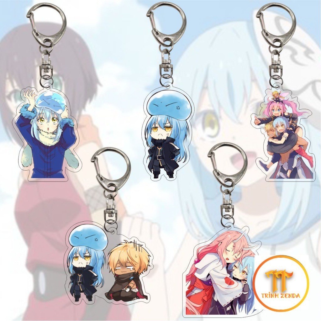 Rimuru Tempest การ์ตูนพวงกุญแจ Bright สี Lip-Friendly อะนิเมะ Rimuru Tempest พวงกุญแจ-ZD