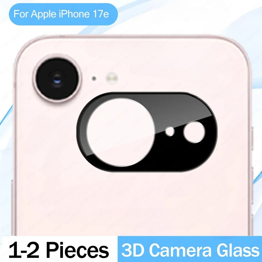 ตัวป้องกันกล้องโค้ง 3D สําหรับ Apple iPhone 17e ฝาหลังเลนส์แก้วคริสตัล iPhone17e 2026 6.1 นิ้ว