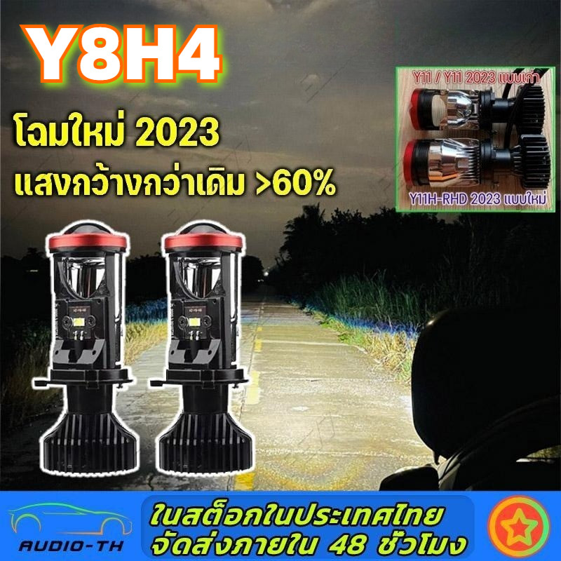 (ซื้อ 1 แถม 1) ไฟหน้าชุดไฟหน้าโปรเจคเตอร์ขนาดเล็ก Y8 H4 รุ่น H4 ข้อต่อ RHD เหมาะสำหรับไฟหน้า LED  หลอดไฟหน้ารถยนต์