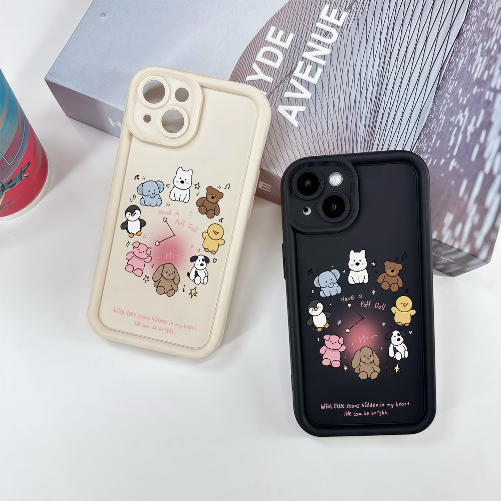 ส่งฟรีในพื้นที่ เคสโทรศัพท์นาฬิการูปสัตว์การ์ตูนสำหรับ iPhone 16 14 15 13 11 6 7 8 plus pro pro max วัสดุ TPU