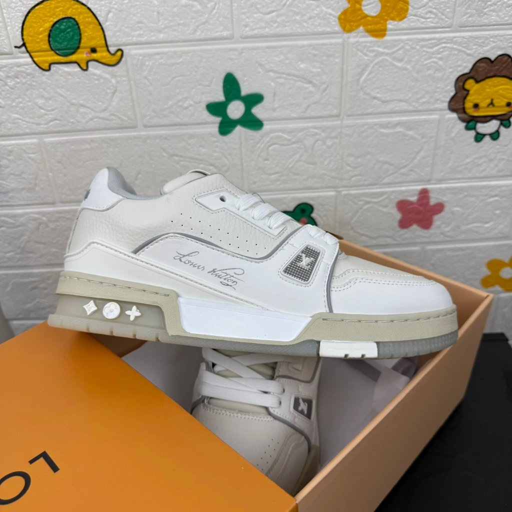Louis Vuitton Casual Sports All-Match Skateboard Shoes-White Cement