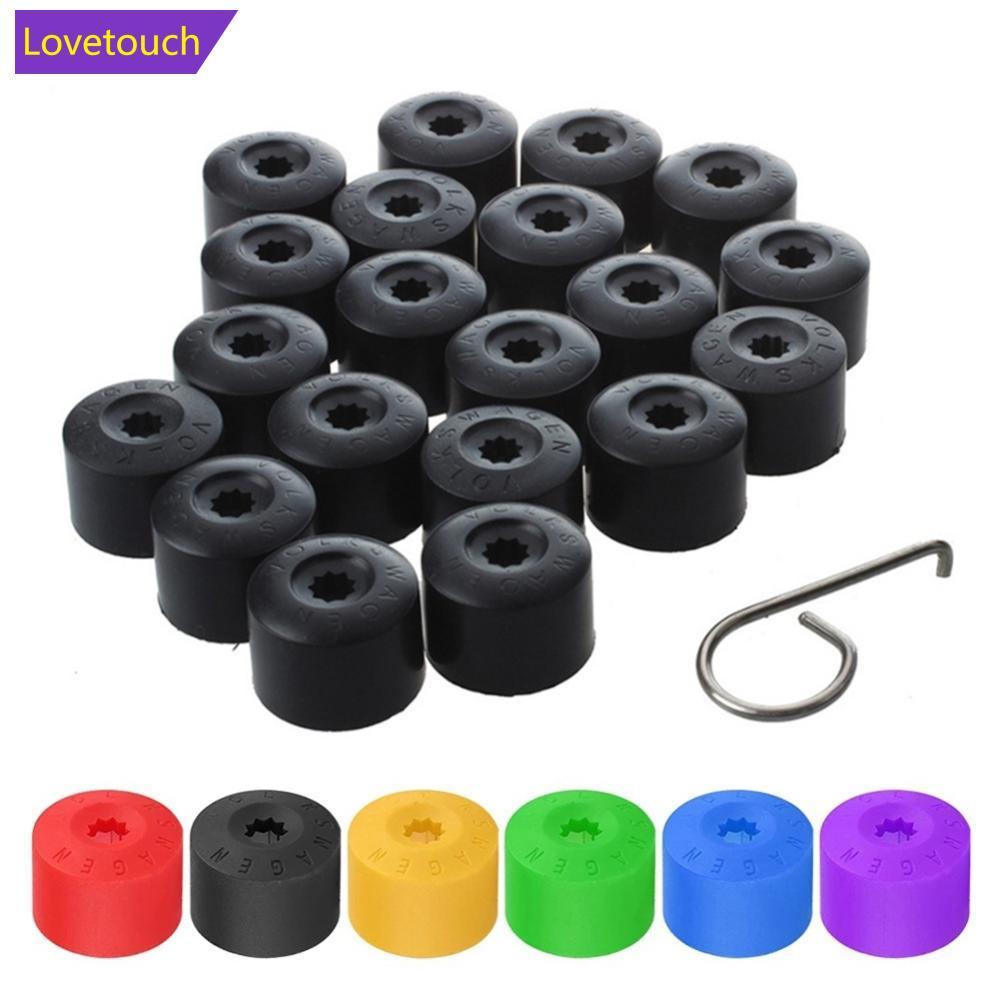 LOVETOUCH 20 ชิ้น 17 มิลลิเมตรฝาครอบล้อรถ Hub Nut Bolt ครอบคลุมหมวกสําหรับ Volkswagen VW Golf MK4 Au