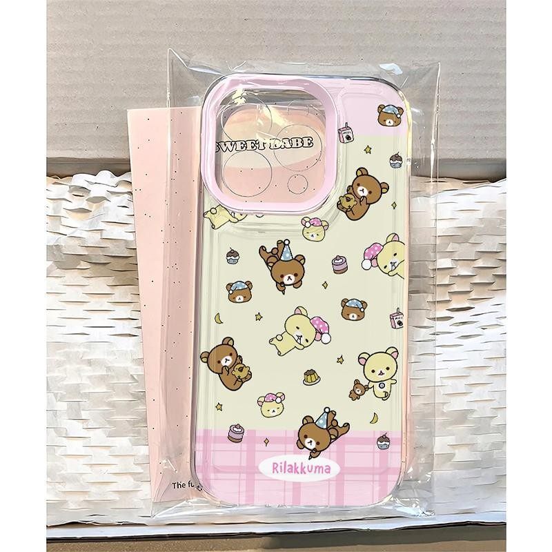 นุ่มน่ารัก Rilakkuma Design กันกระแทก iPhone Case Anti Drop Protection สําหรับ iPhone 16pro 17promax 16promax 14 15 16e 13 12 11 17air เคสโทรศัพท์